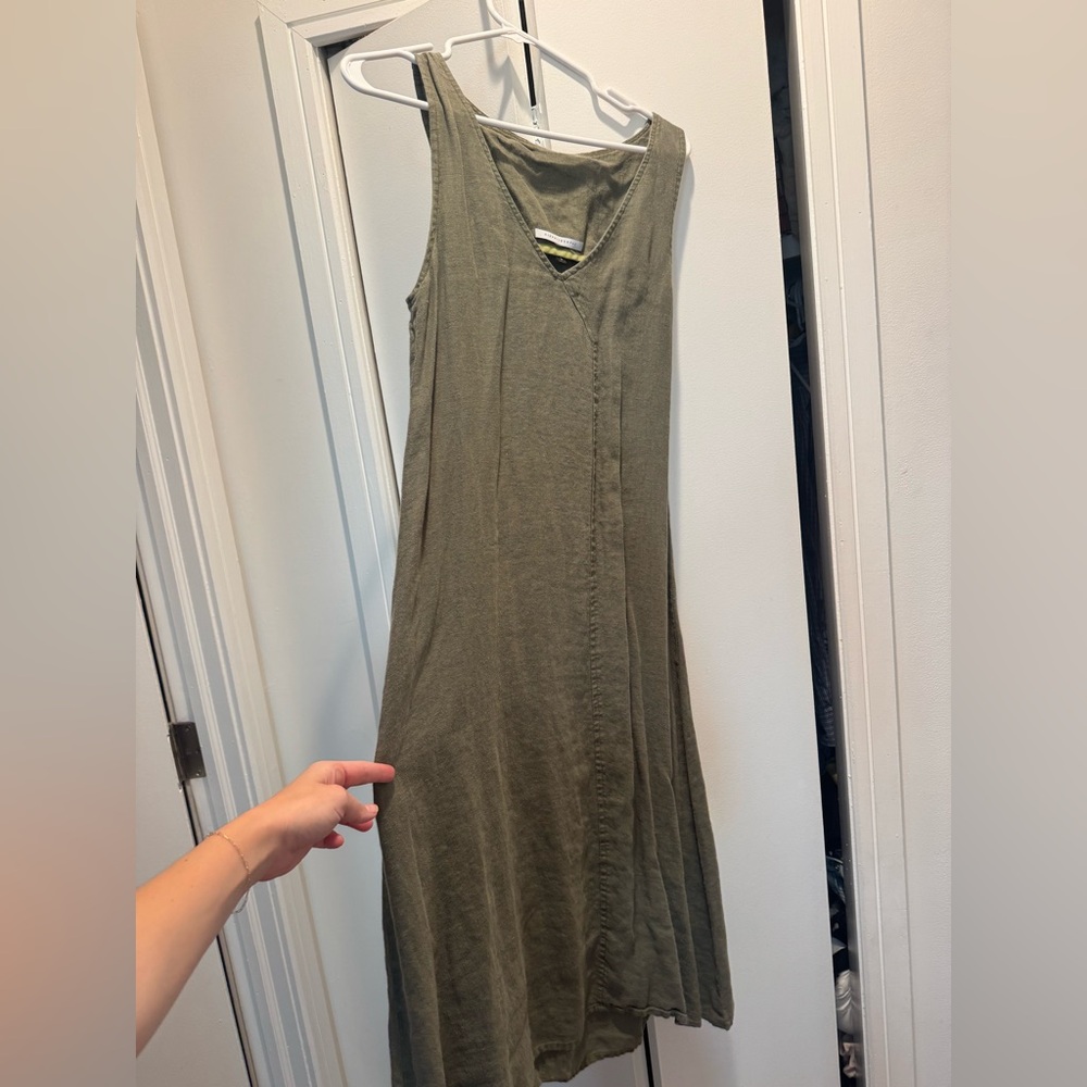 Philosophy Olive Green V-Neck Dress